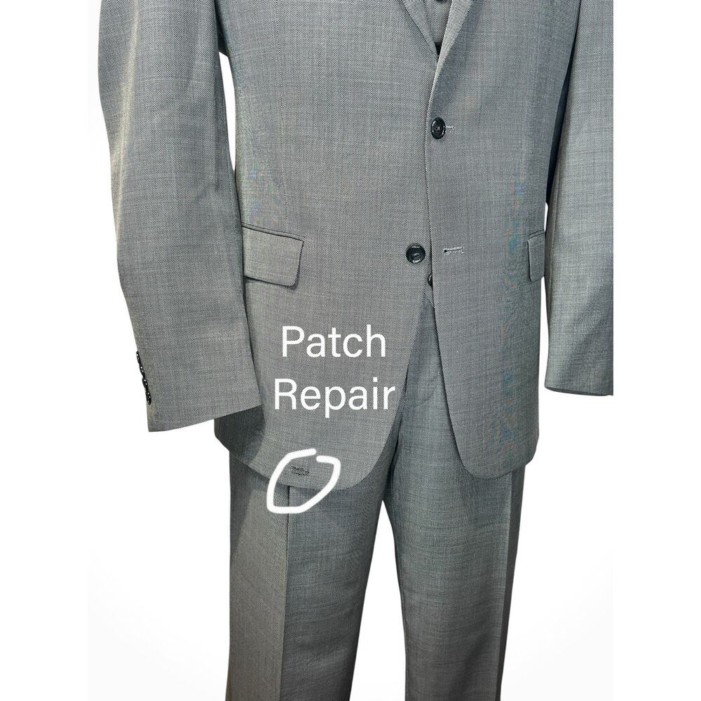 Hart Schaffner Marx 3 Piece Suit 44L 38x29.5 Chicago Fit Gray Birdseye Note - Picture 3 of 15